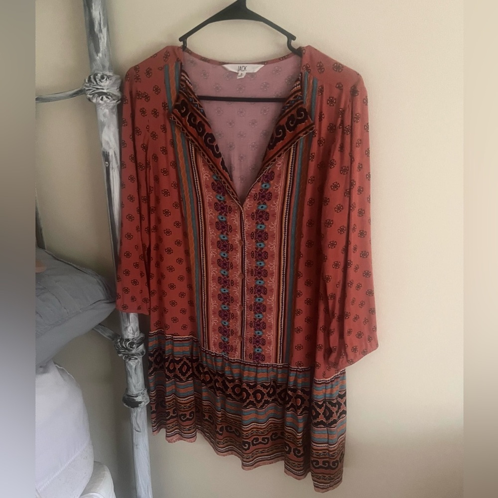 Jack by BB Dakota Rust Floral Print Mini Dress